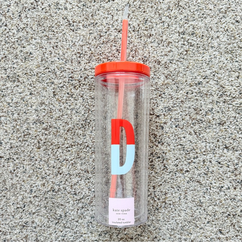 $10 or 🆓 BUY ONE GET ONE FREE 🆓 
Kate Spade 20oz Clear Tumbler Letter “D”